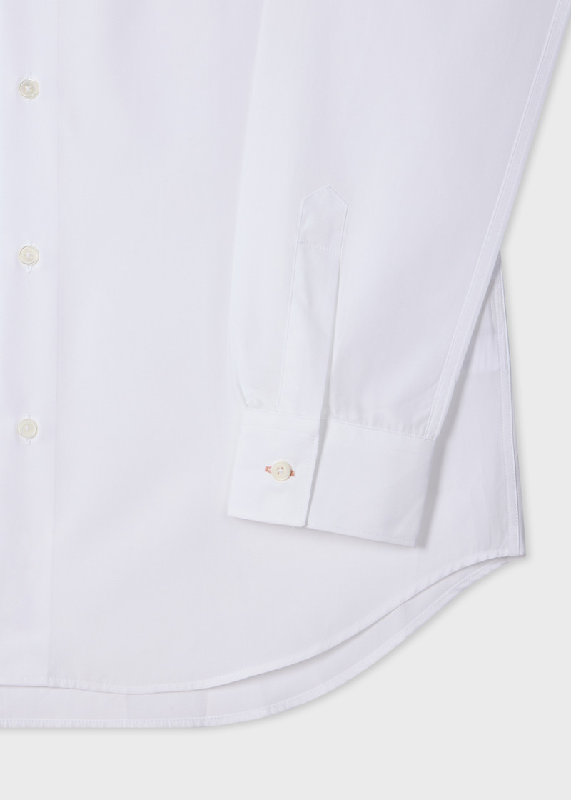 Paul Smith White Cotton-Poplin Shirt With Concealed Embroidery outlook