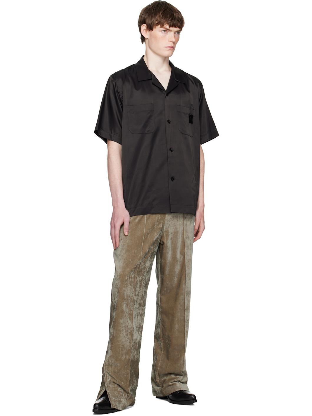 Khaki Velvet Track Pants - 4