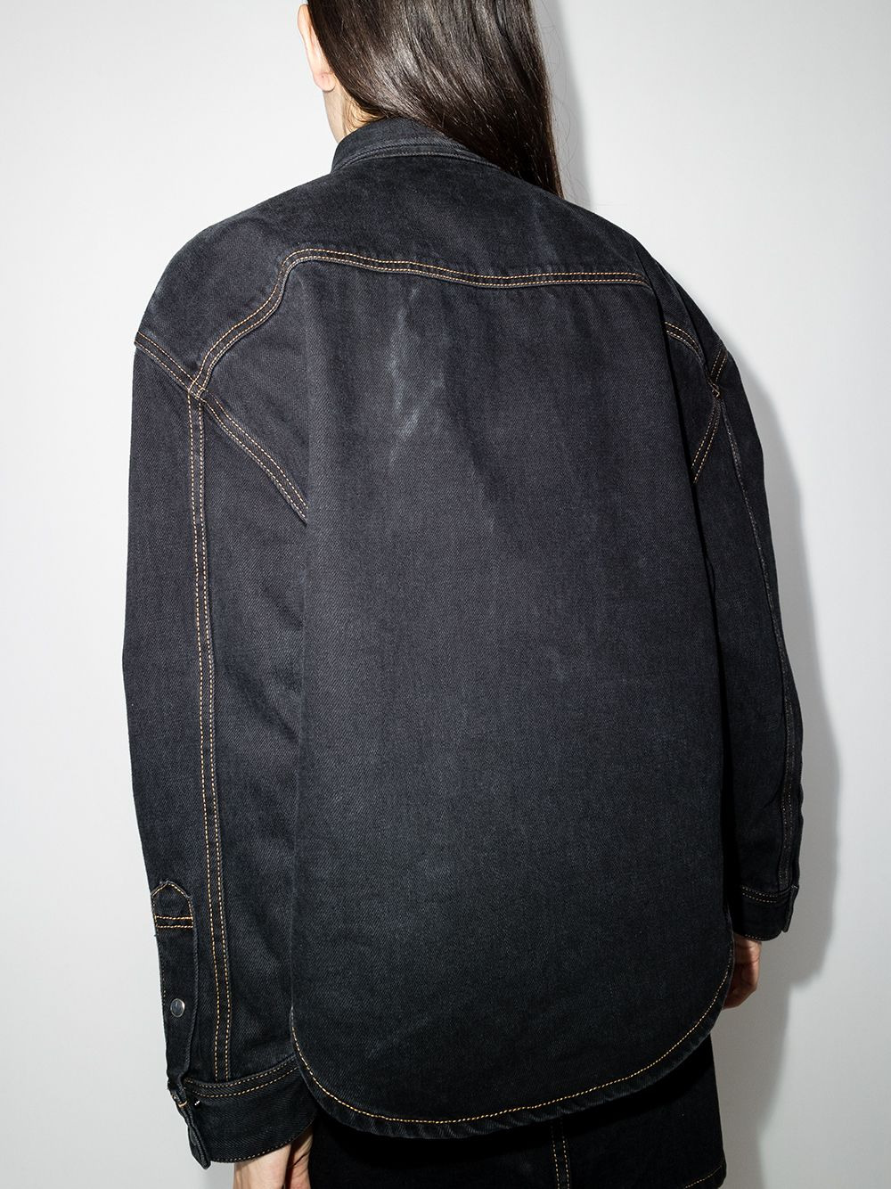 oversized denim button jacket - 3