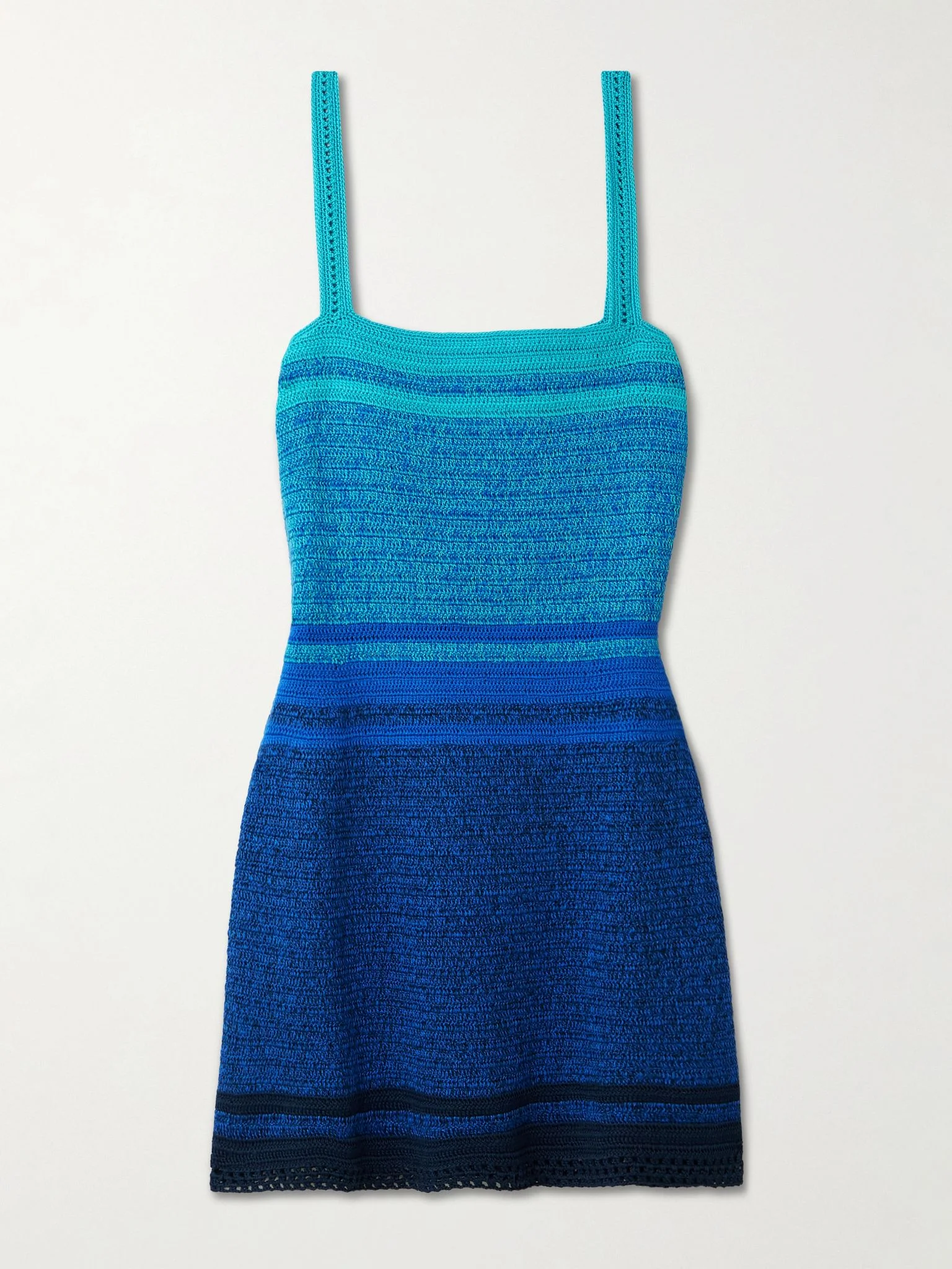 Plumar crocheted cotton mini dress Blue - 1
