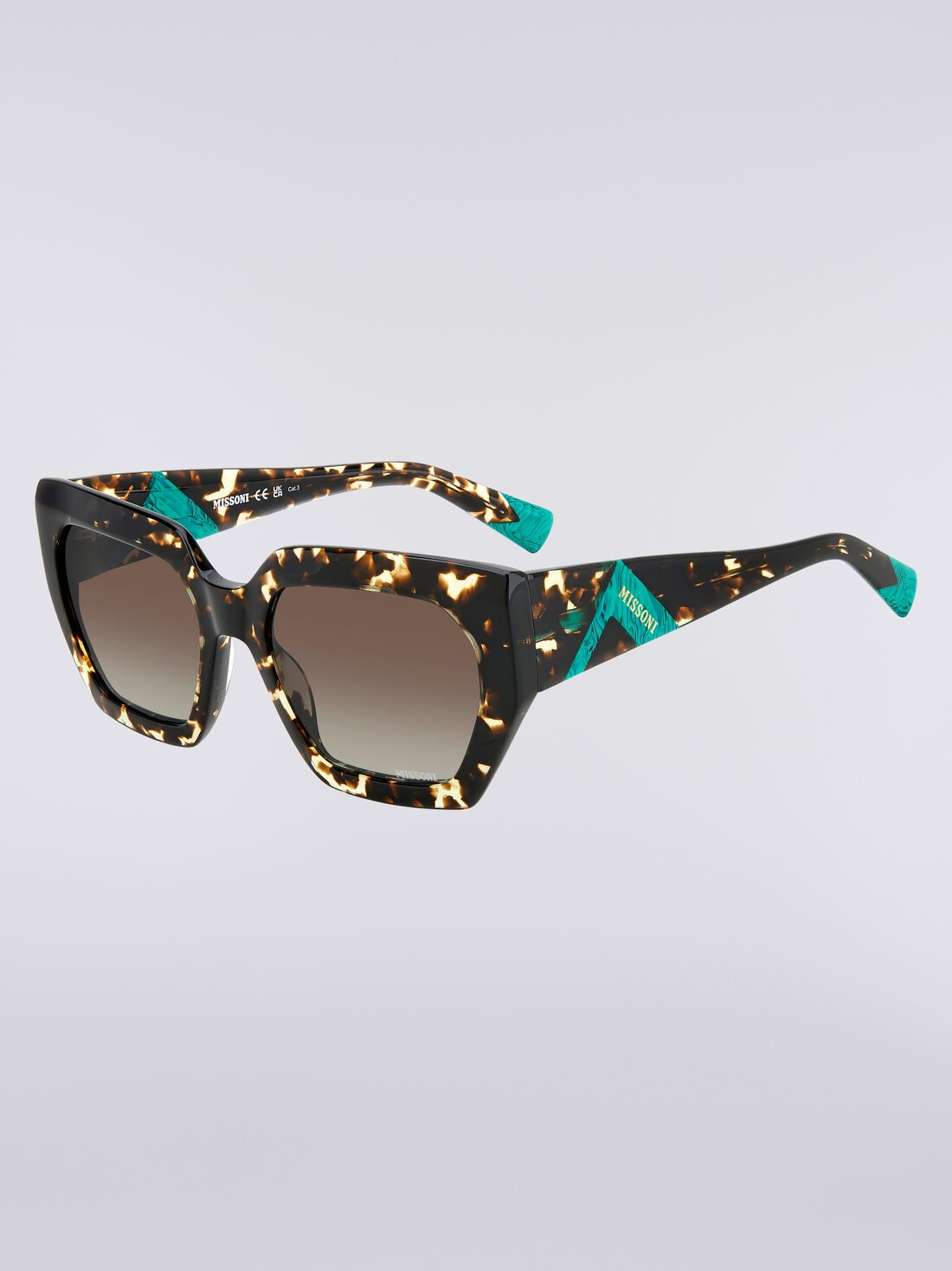 Square frame sunglasses with contrasting logo insert - 2