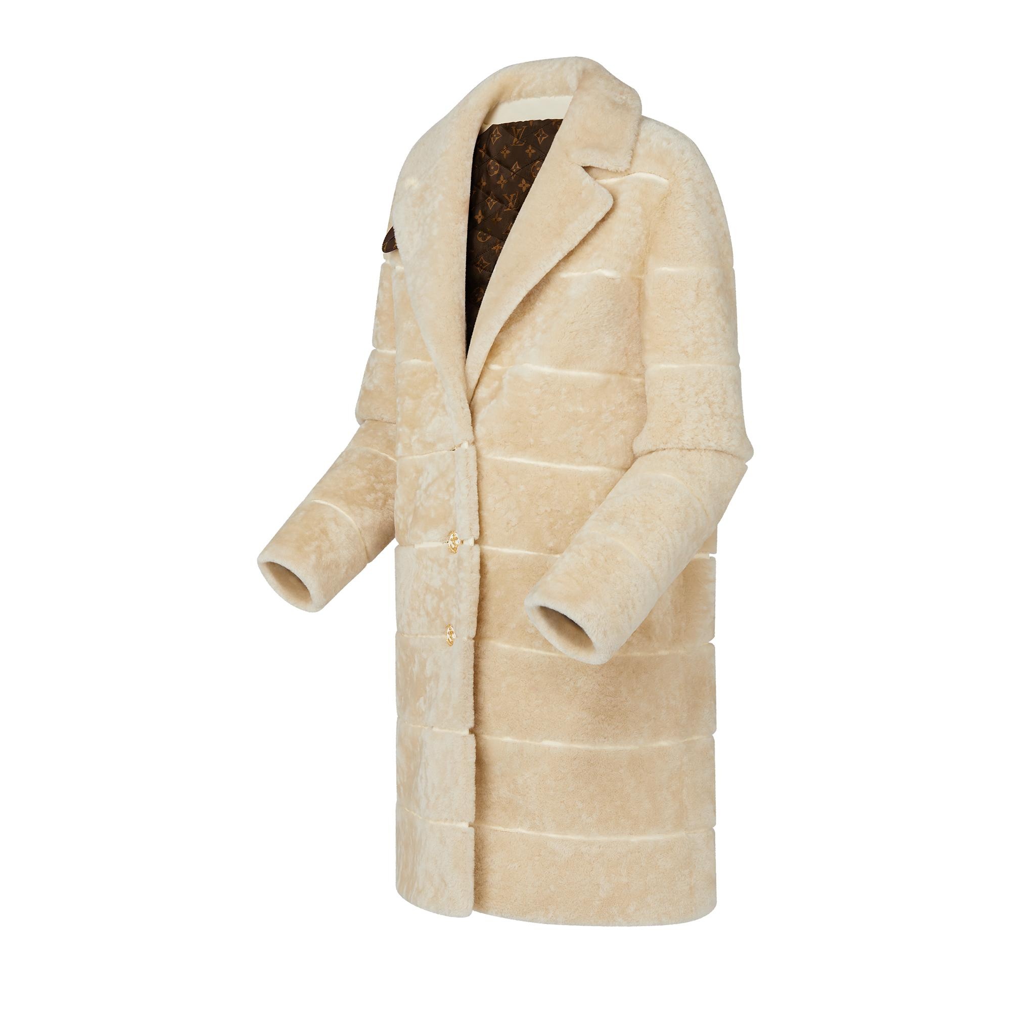 Striped Effect Merino Shearling Coat - 2