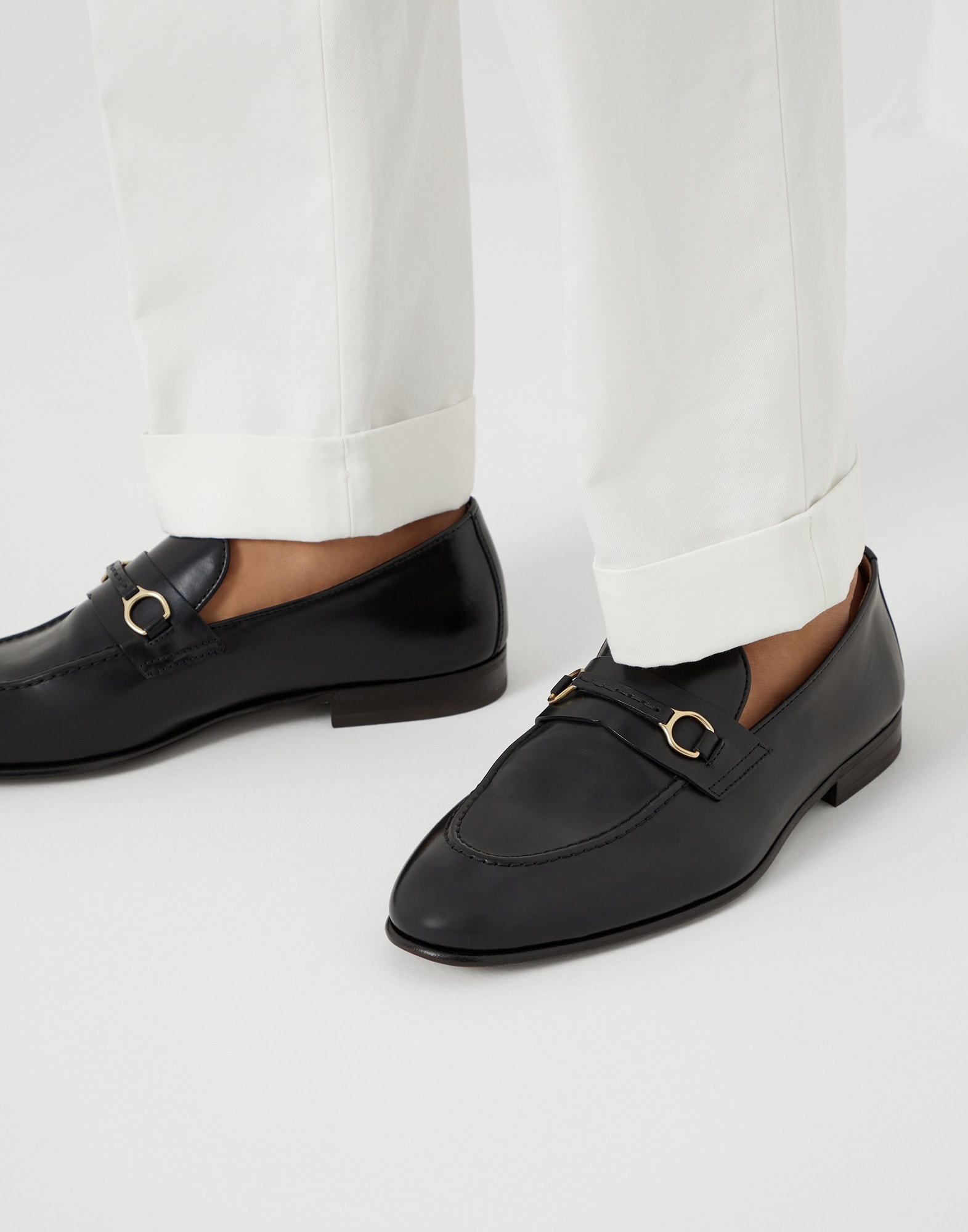 Soft waxed calfskin loafers with bit detail - 4