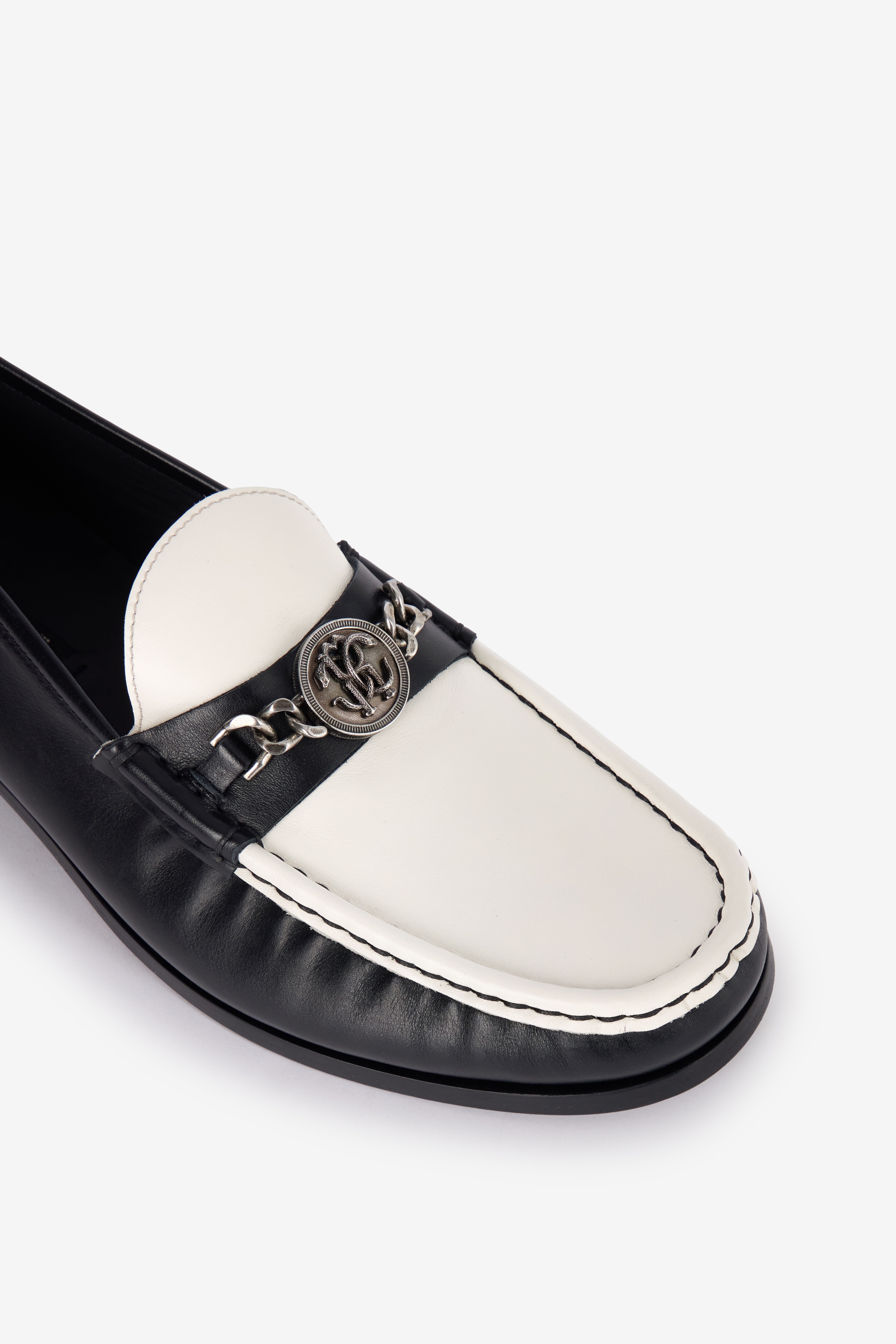 Two-Tone Loafers With Mirror Snake Monogram - 4