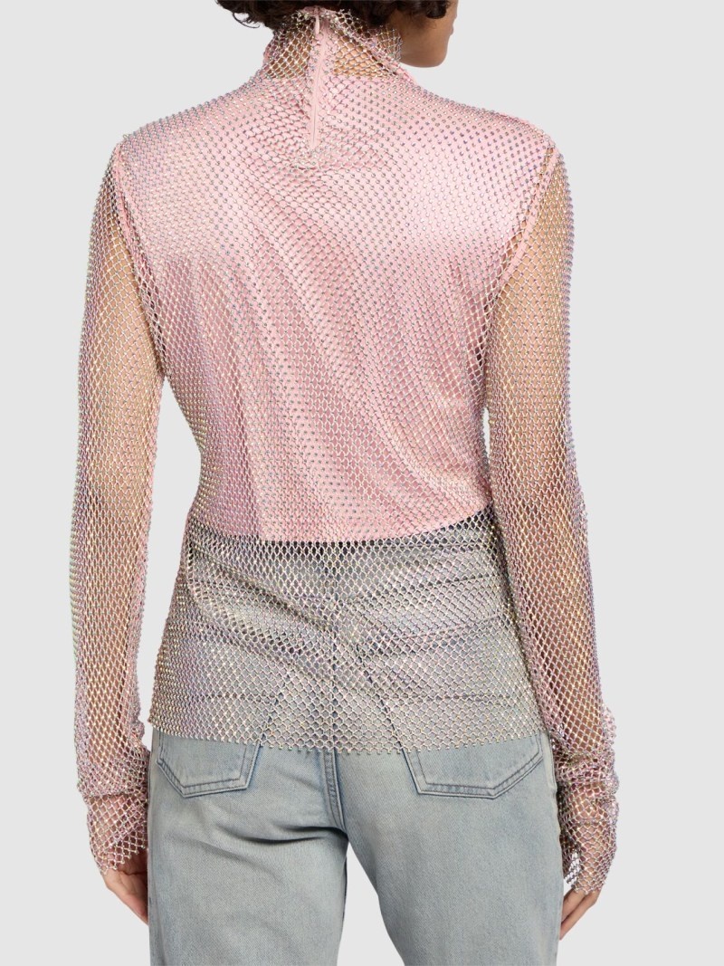 Valdai embellished mesh top - 3