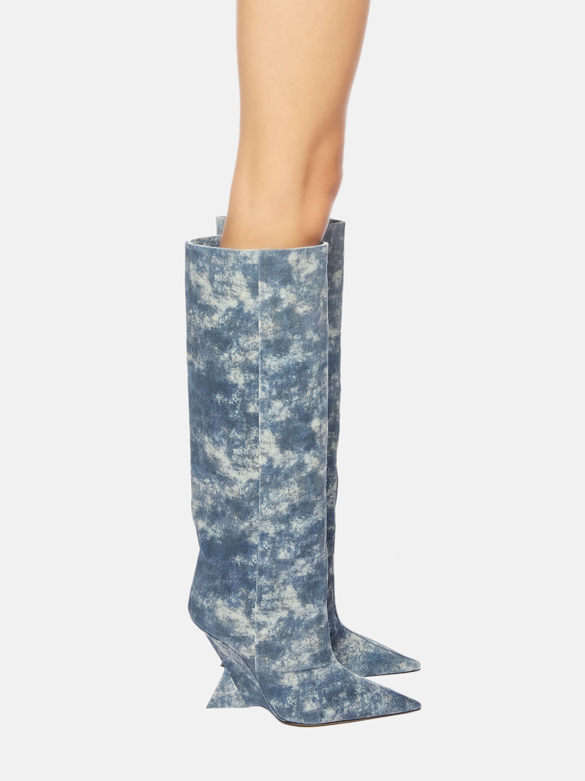 ''CHEOPE'' BLUE DENIM TUBE BOOT - 2
