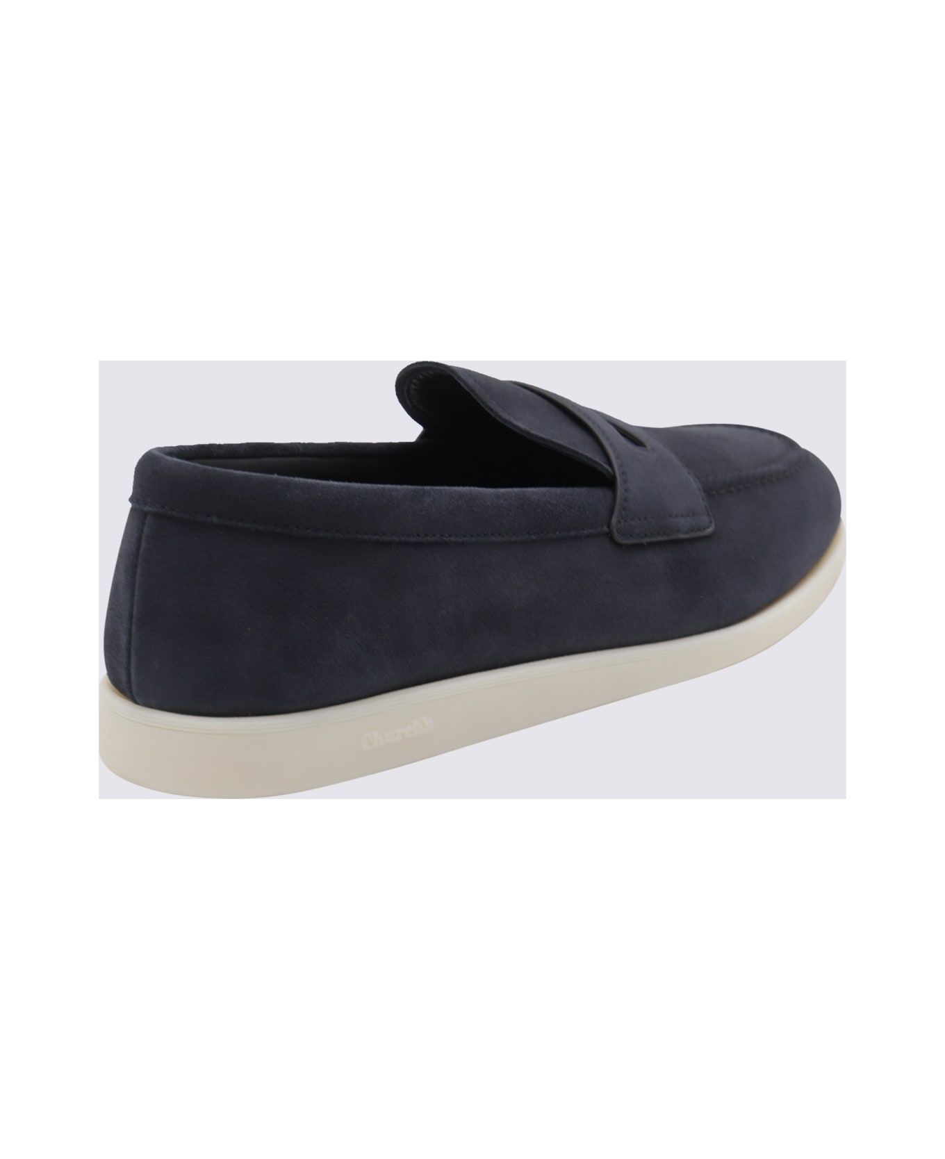 Navy Blue Suede Loafers - 2