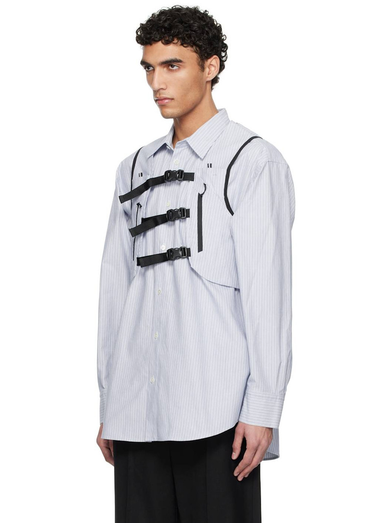 doublet Blue & White Trail Vest Stripe Shirt outlook