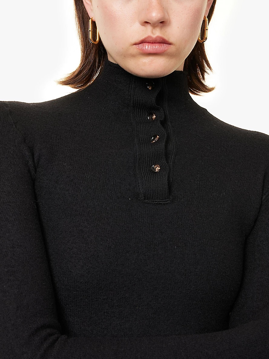 Distorted high-neck wool jumper - 5