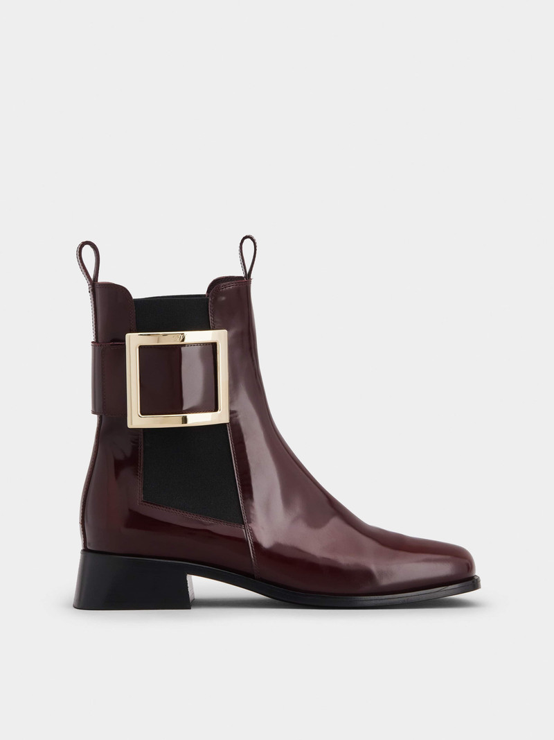 Très Vivier Metal Buckle Chelsea Booties in Leather 1