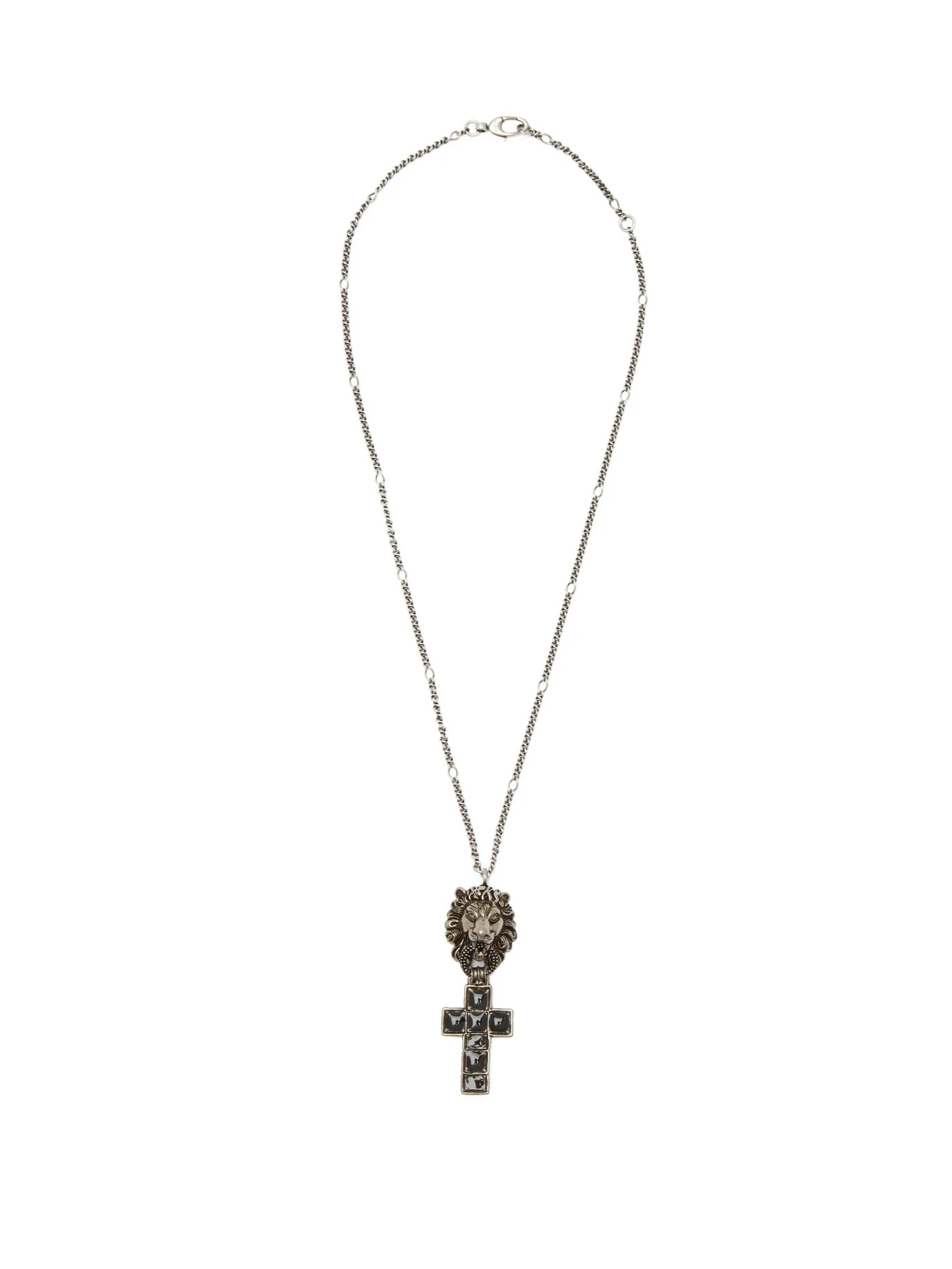 Lion and cross pendant necklace - 1