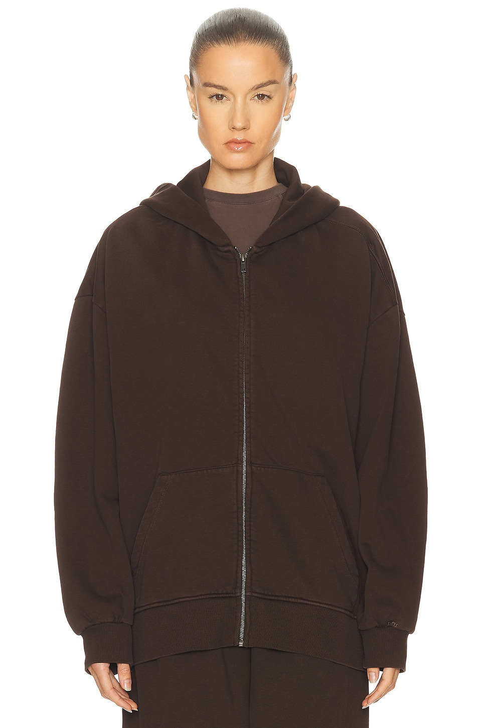 Boyfriend Fleece Boxy Zip-Up Hoodie - 2