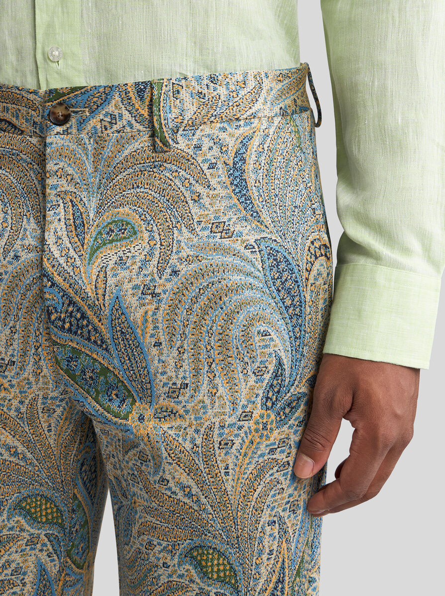 TAILORED FOLIAGE-DESIGN TROUSERS - 3