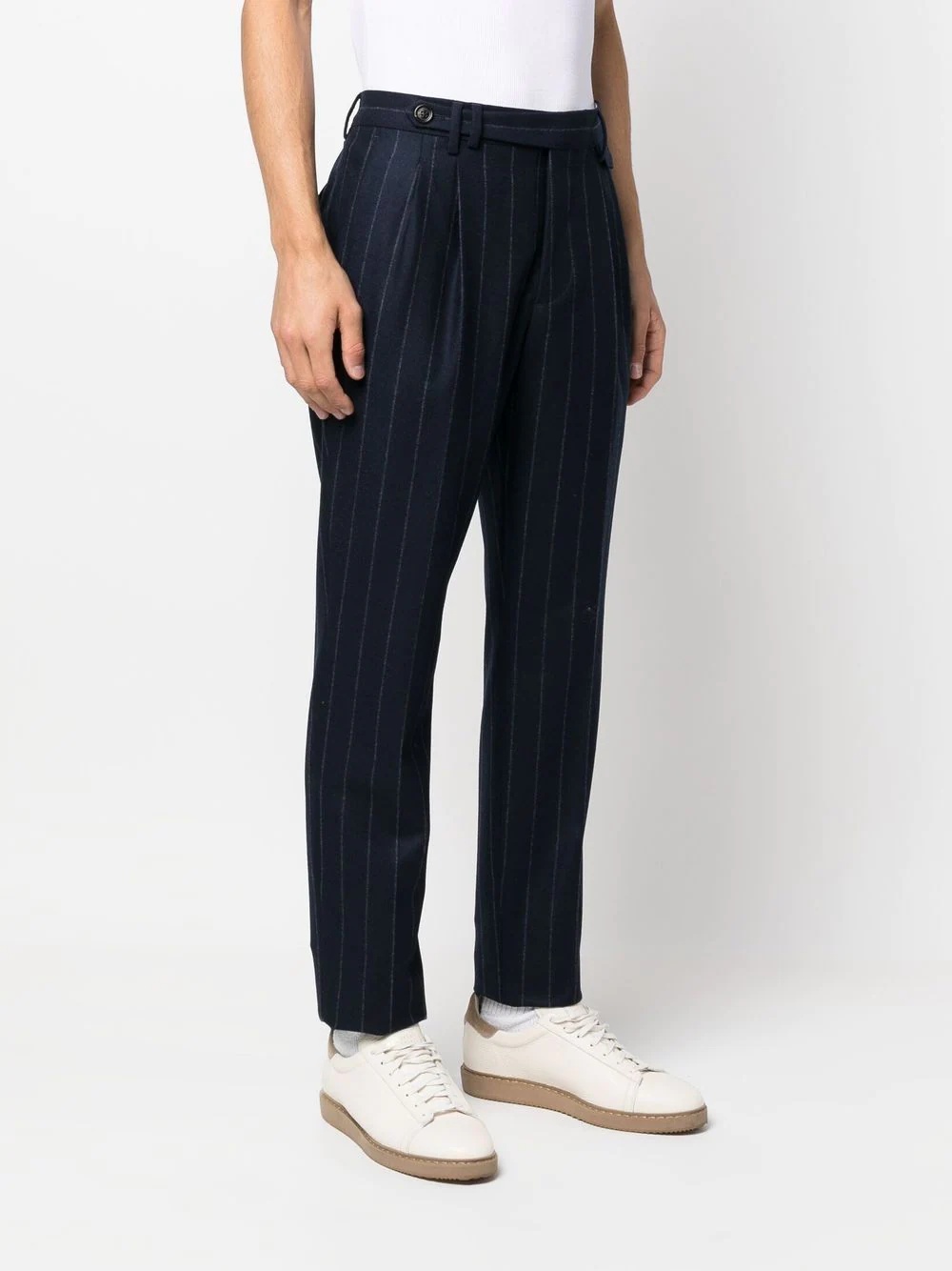 pinstripe-print straight-leg trousers - 3