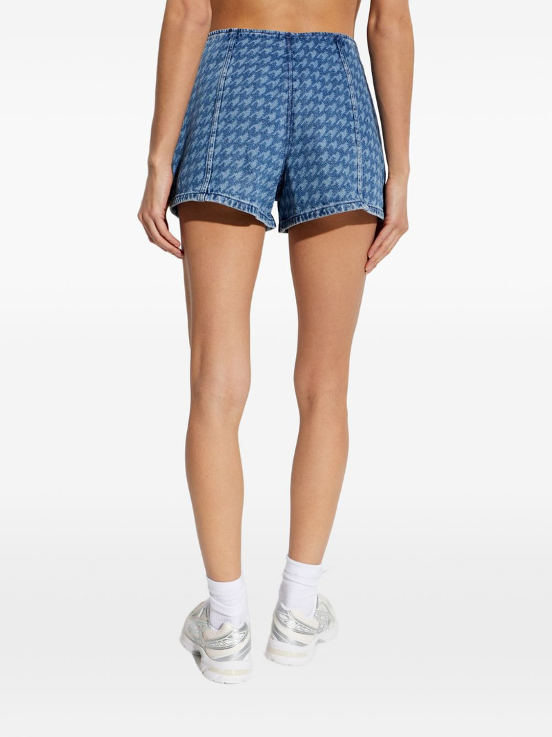 houndstooth-pattern denim shorts 4
