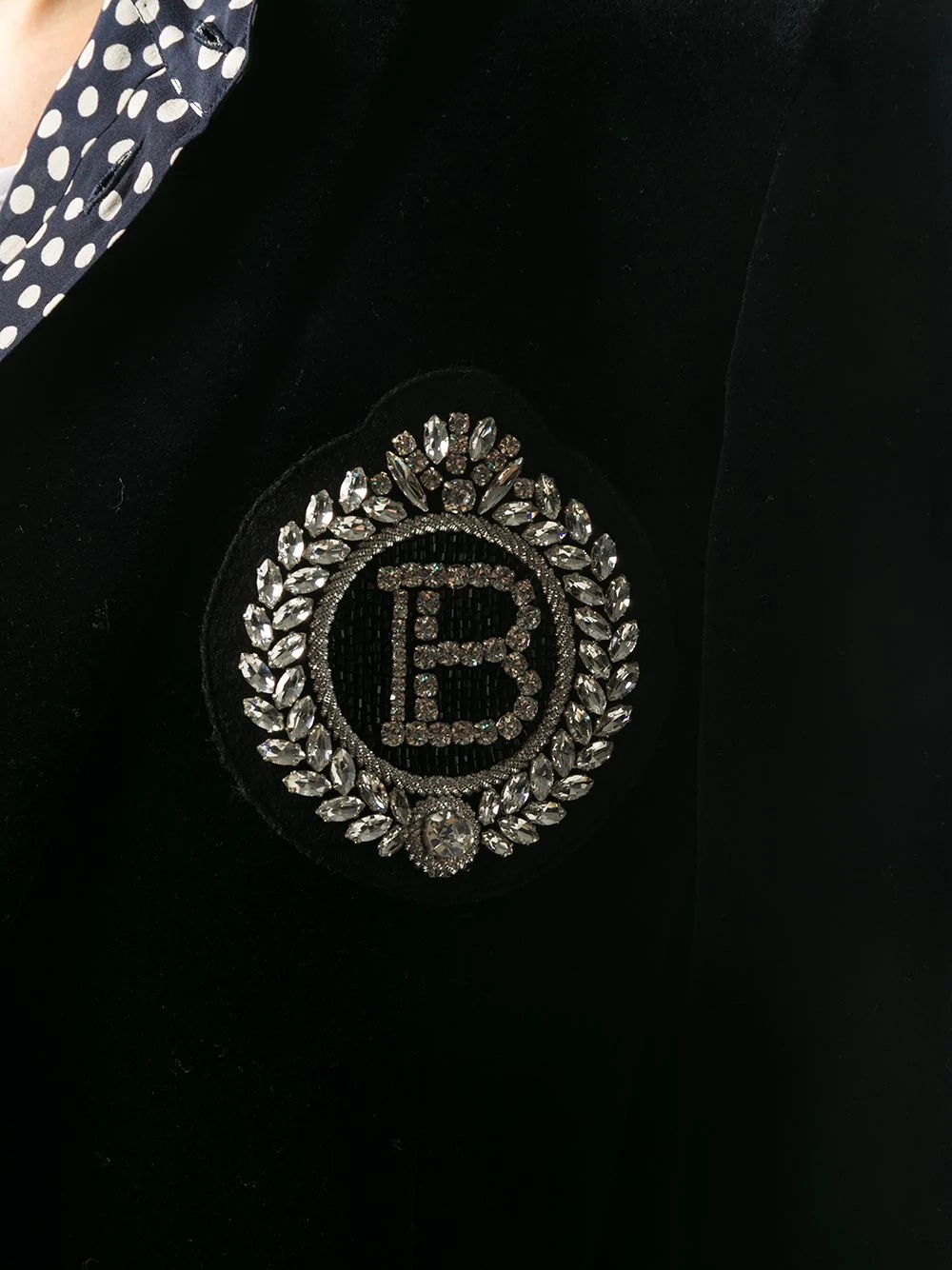 logo-embroidered double-breasted blazer - 5