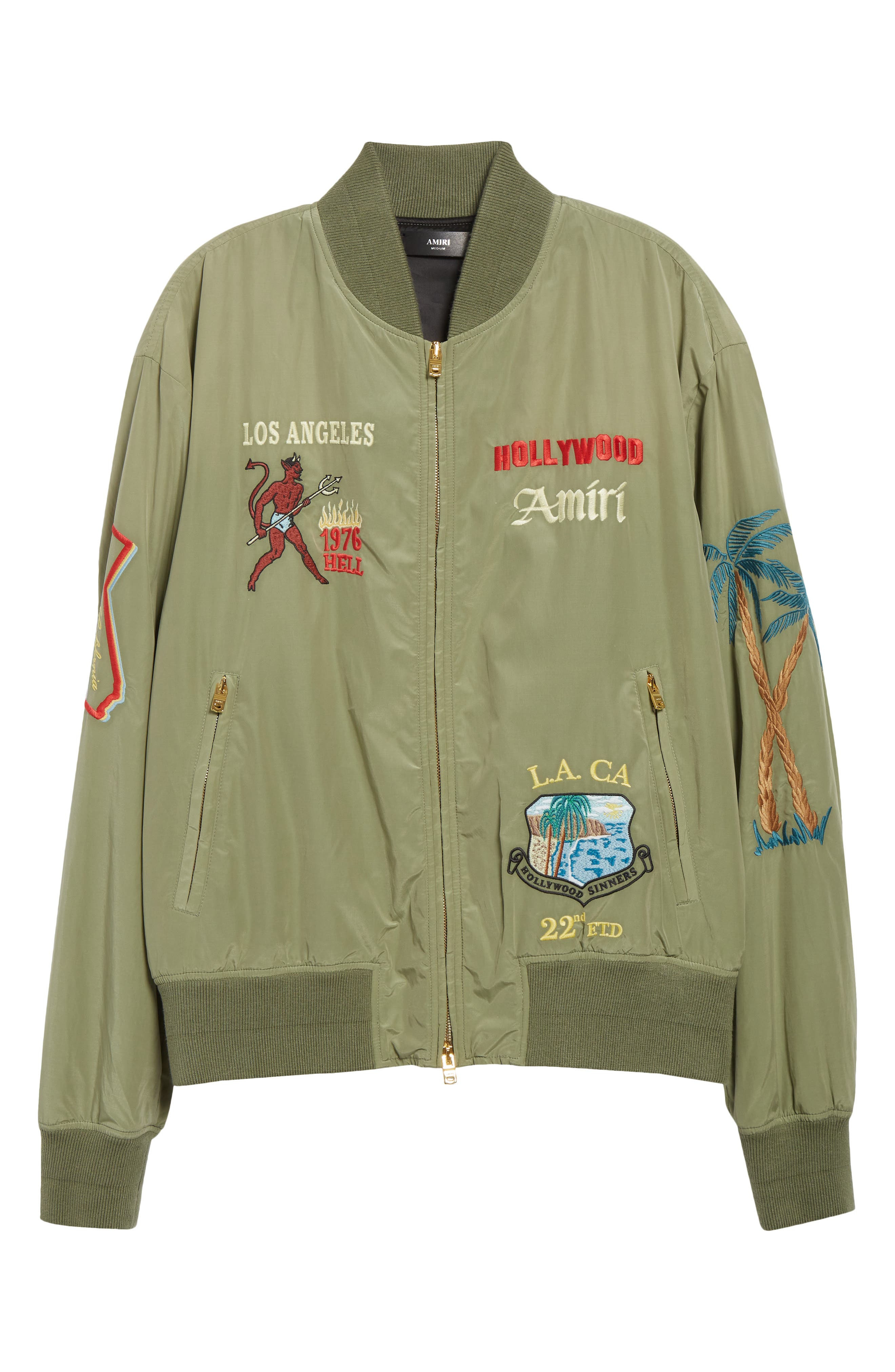 AMIRI Sinners Bomber Jacket in Olive at Nordstrom - 7