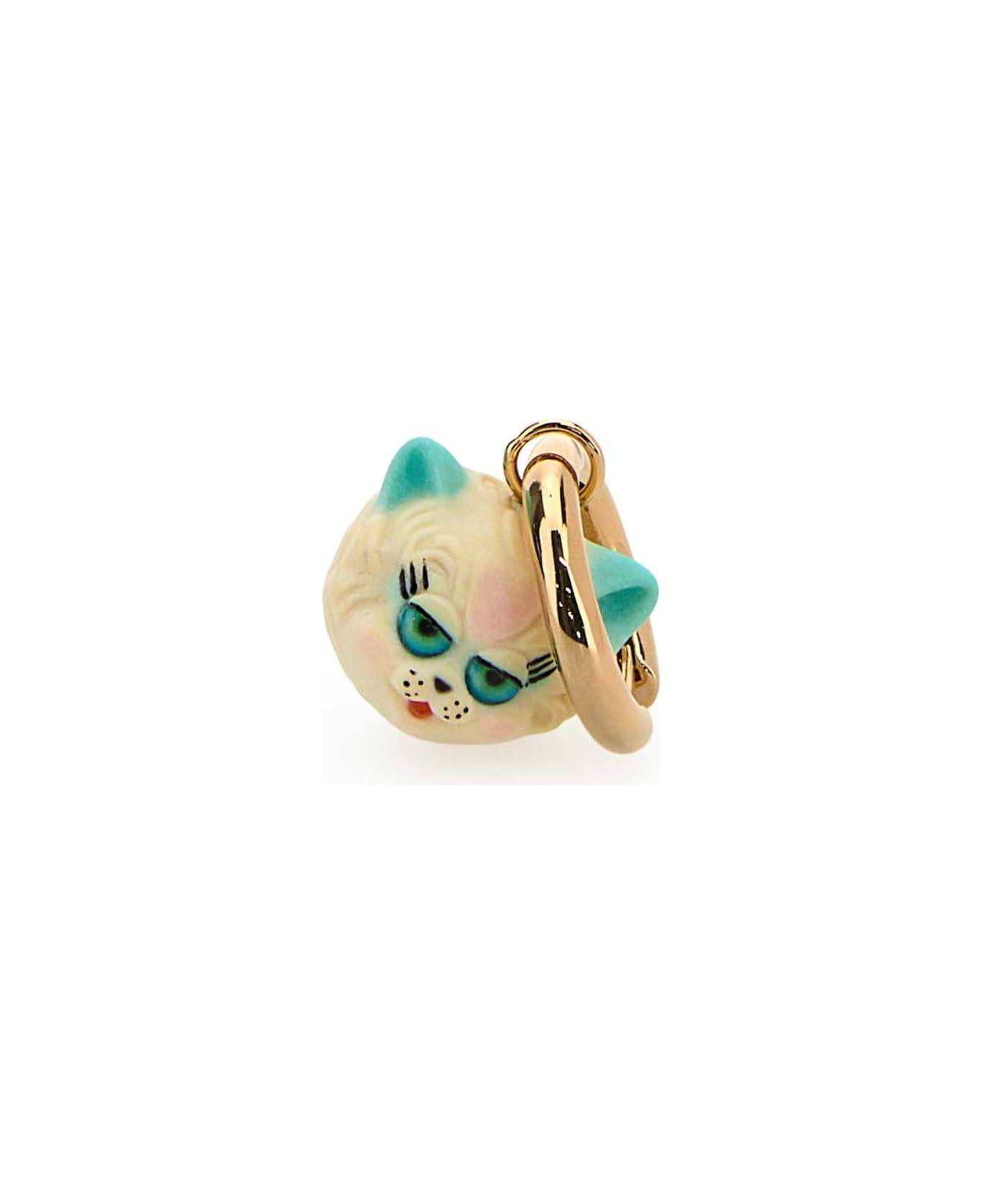 Multicolor Metal And Nylon Le Chat De La Maison Earring - 2