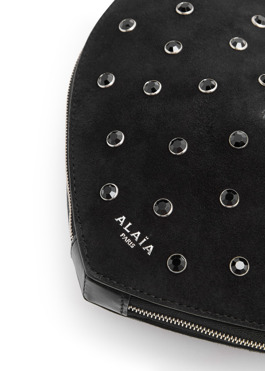 Alaïa Le Coeur Crystal-embellished Suede Cross-body bag - 3