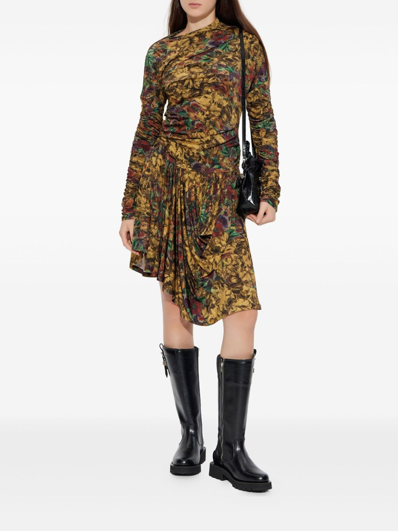 ruched floral midi dress 4