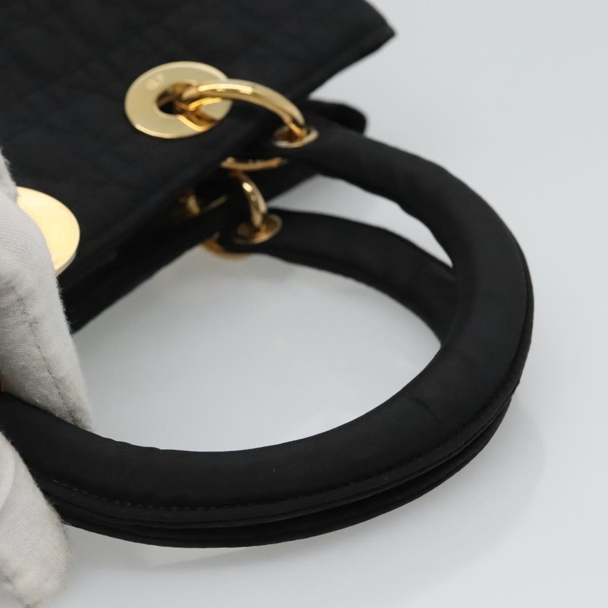 DIOR Canage Hand Bag Nylon Black Gold - 7