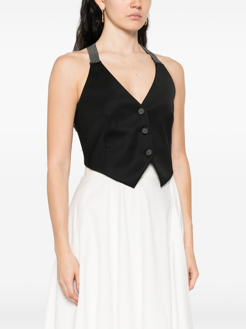 glitter-strap buttoned waistcoat 3