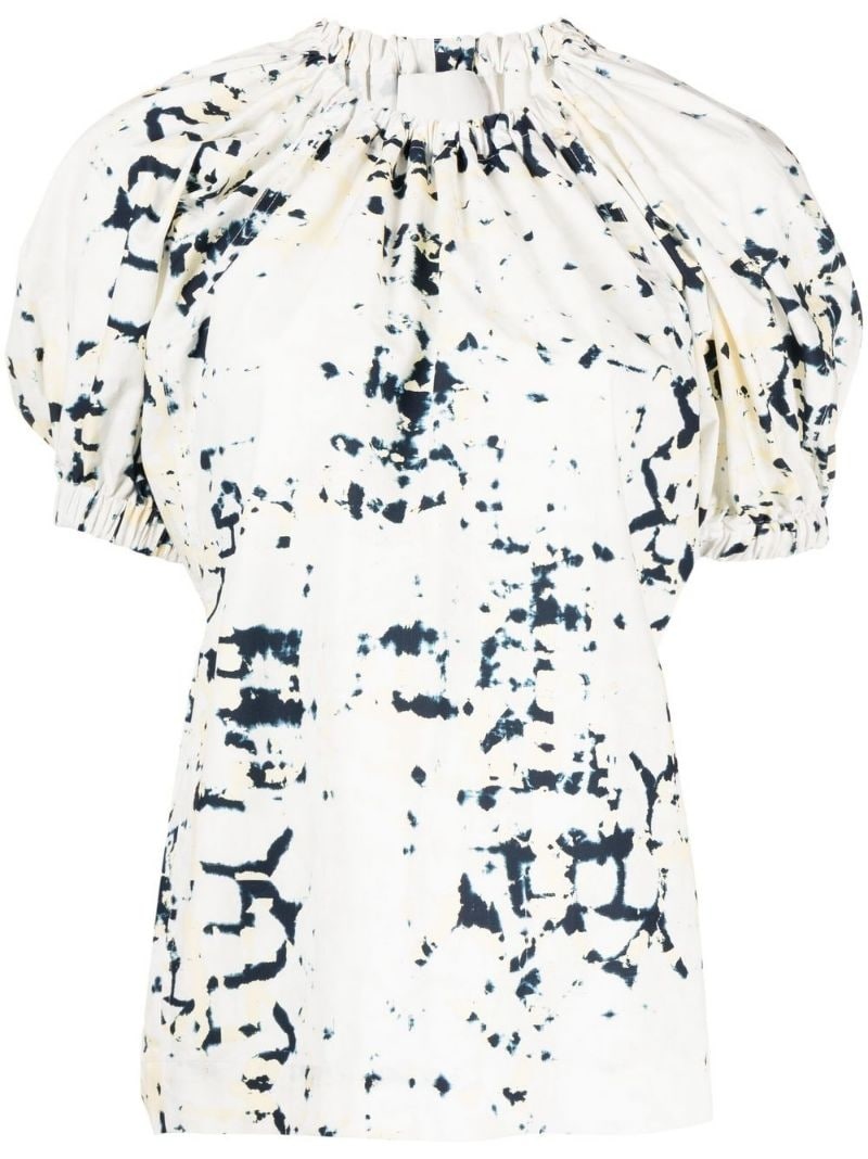 Kaleidoscope puff-sleeve blouse - 1