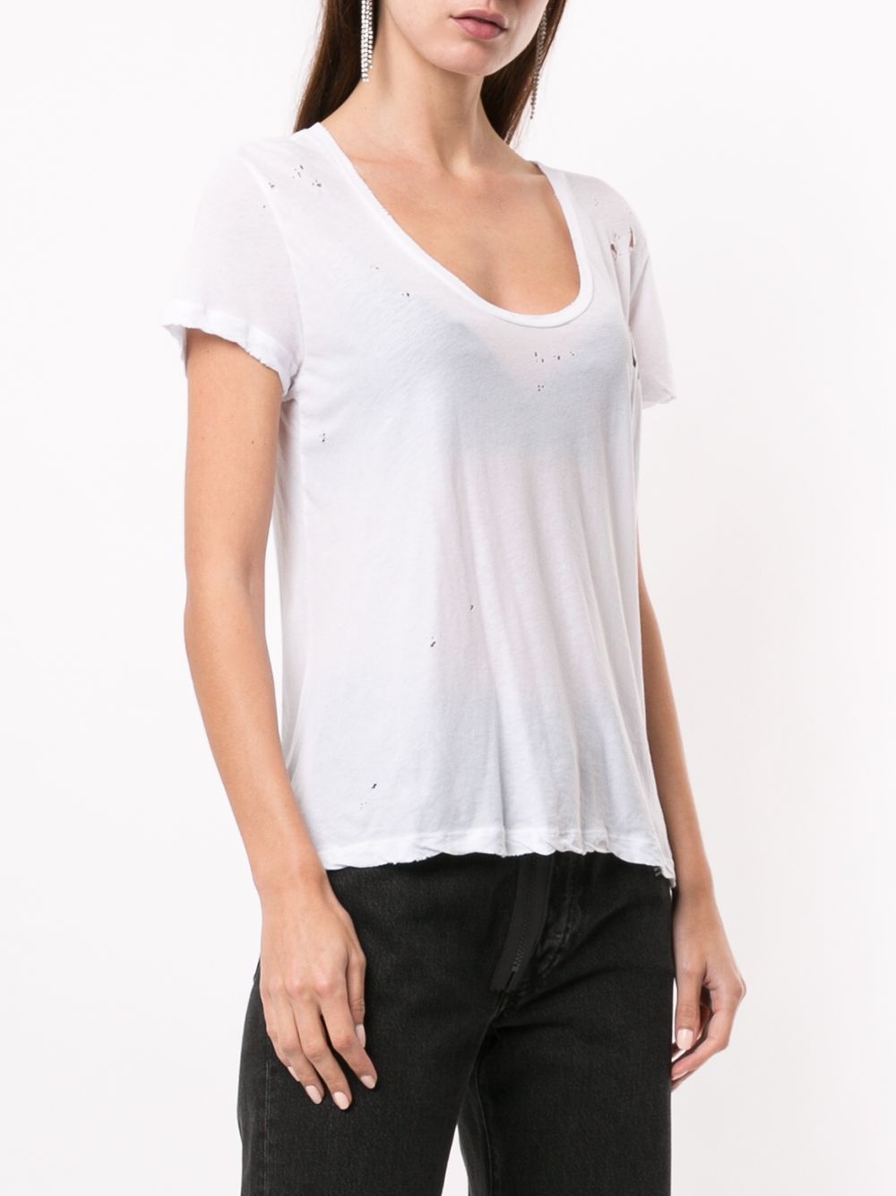 distressed UNR print T-shirt - 4