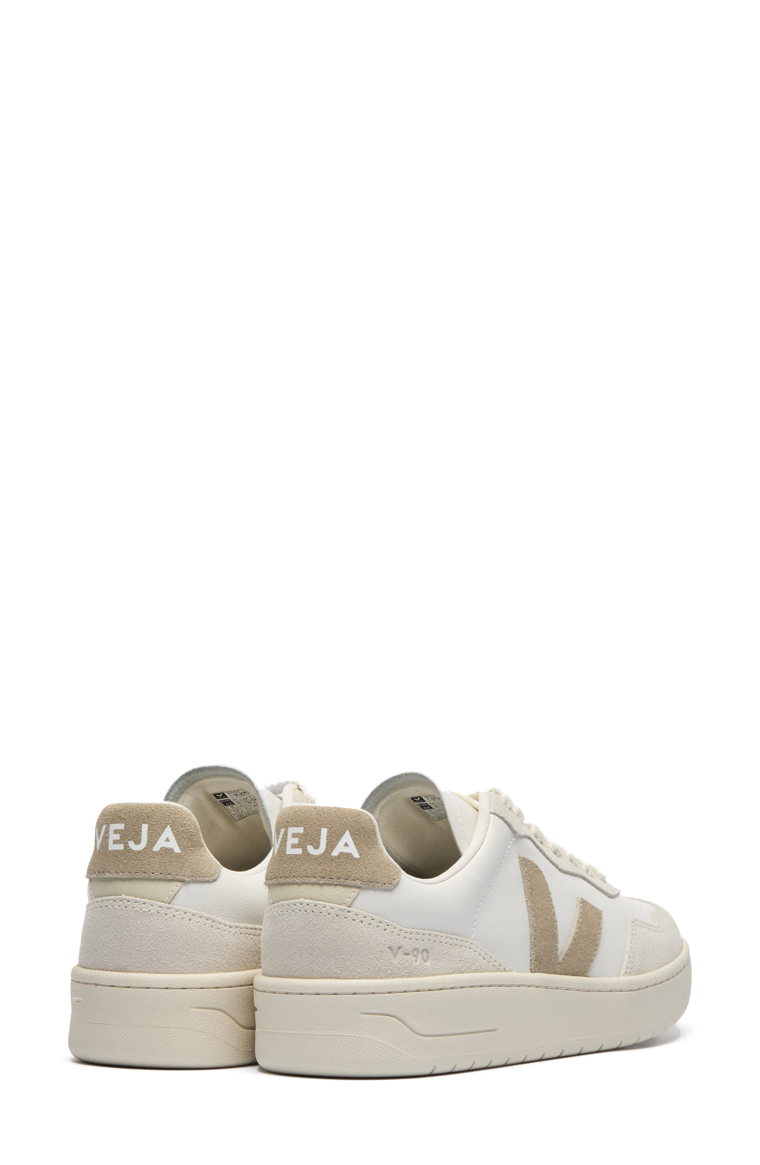 Veja V-90 Leather Sneaker in White Taupe at Nordstrom - 2