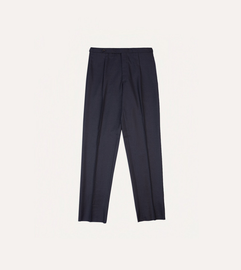 Grey Worsted Wool Single Pleat Trouser 1