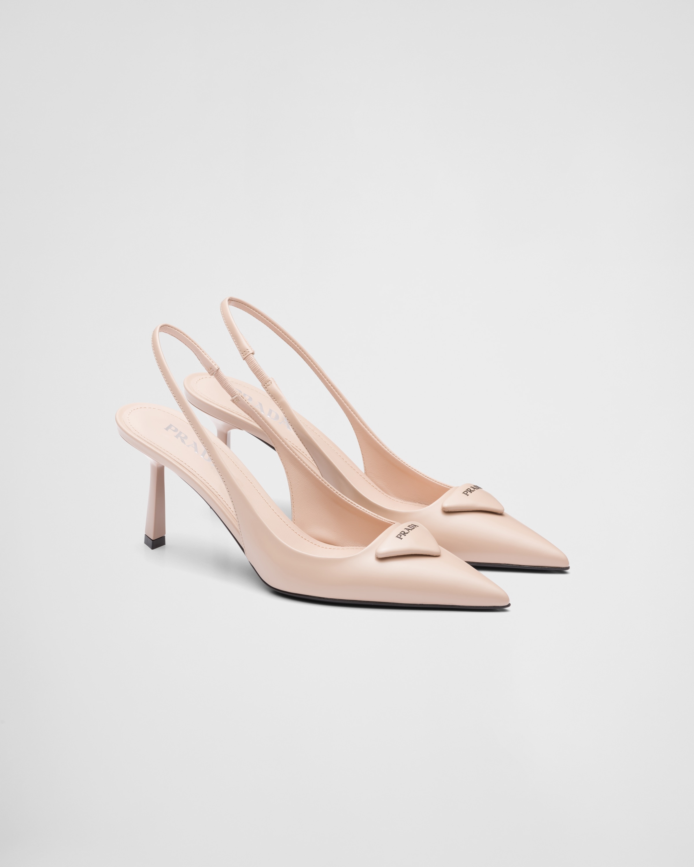 Brushed leather slingback pumps - 1