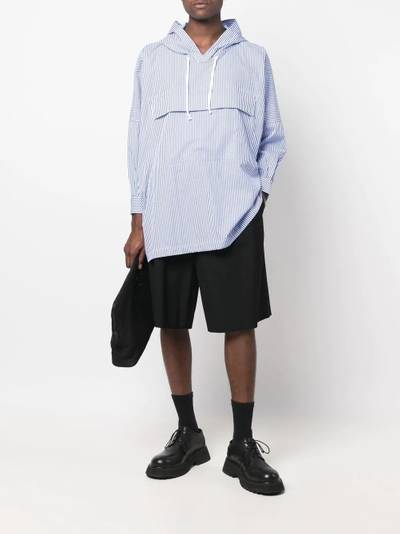 Comme Des Garçons striped hooded shirt outlook