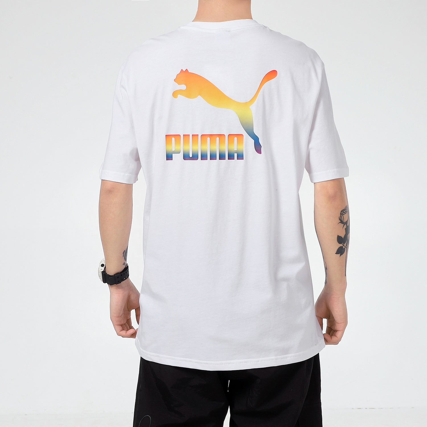PUMA Rainbow Logo Tee 'White' 534095-02 - 4