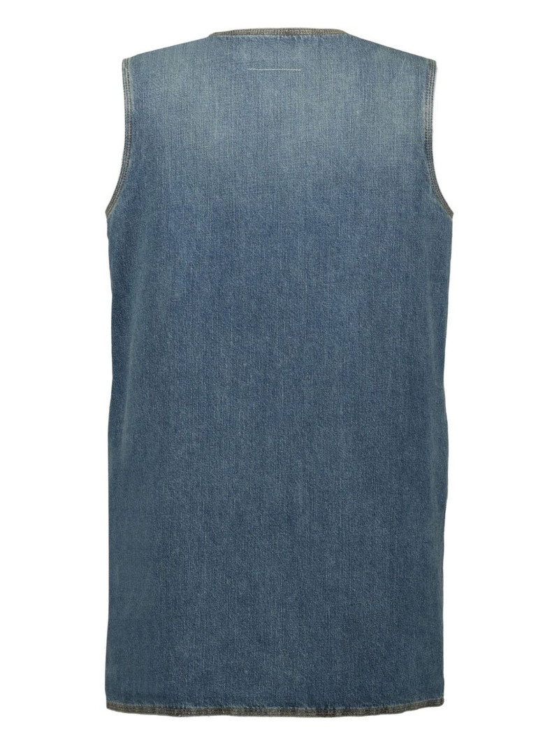 MM6 Maison Margiela v-neck denim mini dress outlook