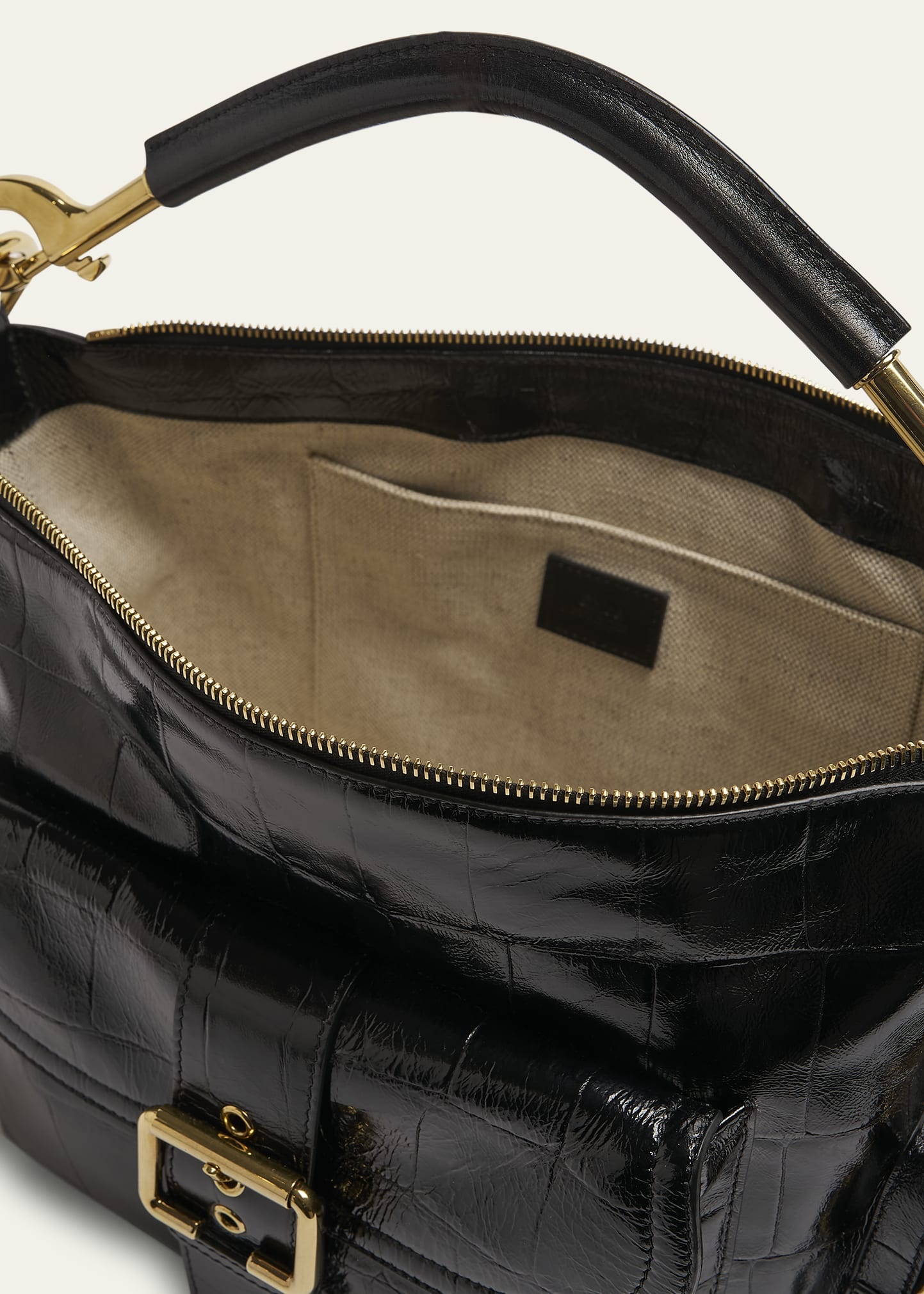 Camera Medium Shoulder Bag in Croc-Embossed Calfskin - 4