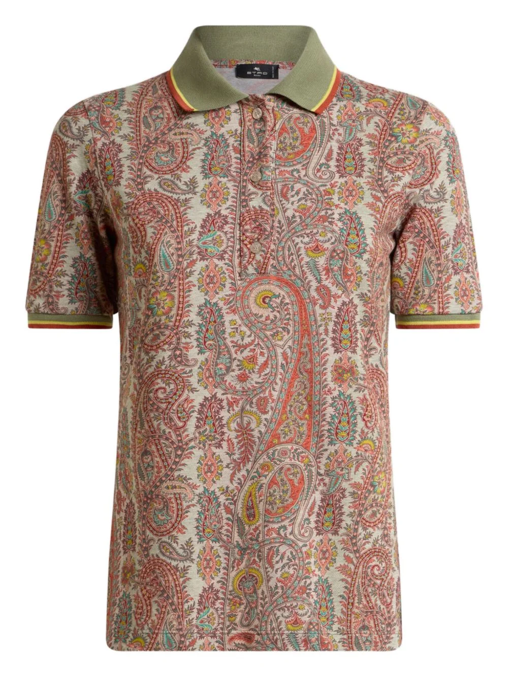 leafy paisley cotton polo shirt - 1