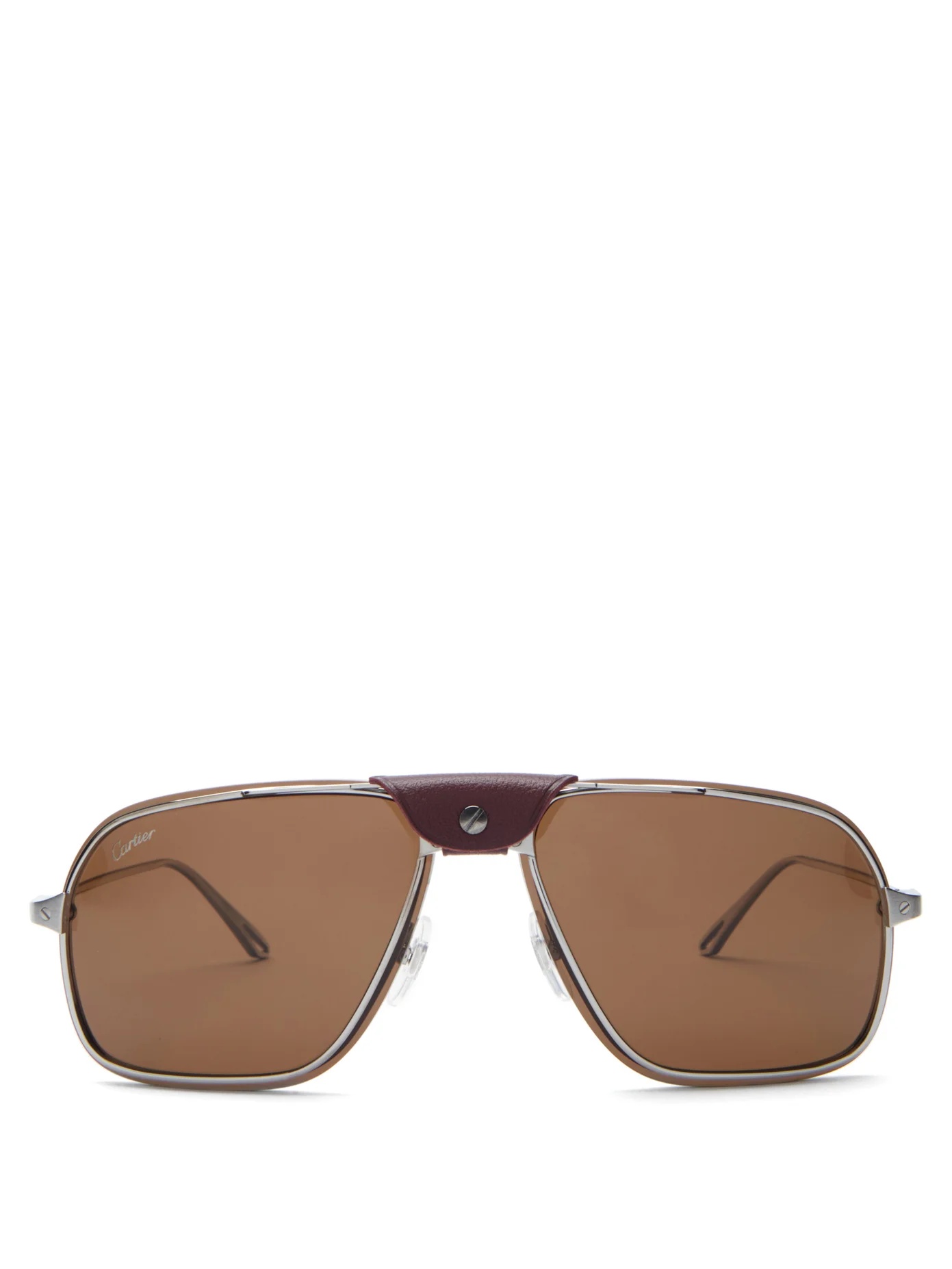 Santos de Cartier aviator metal sunglasses - 1