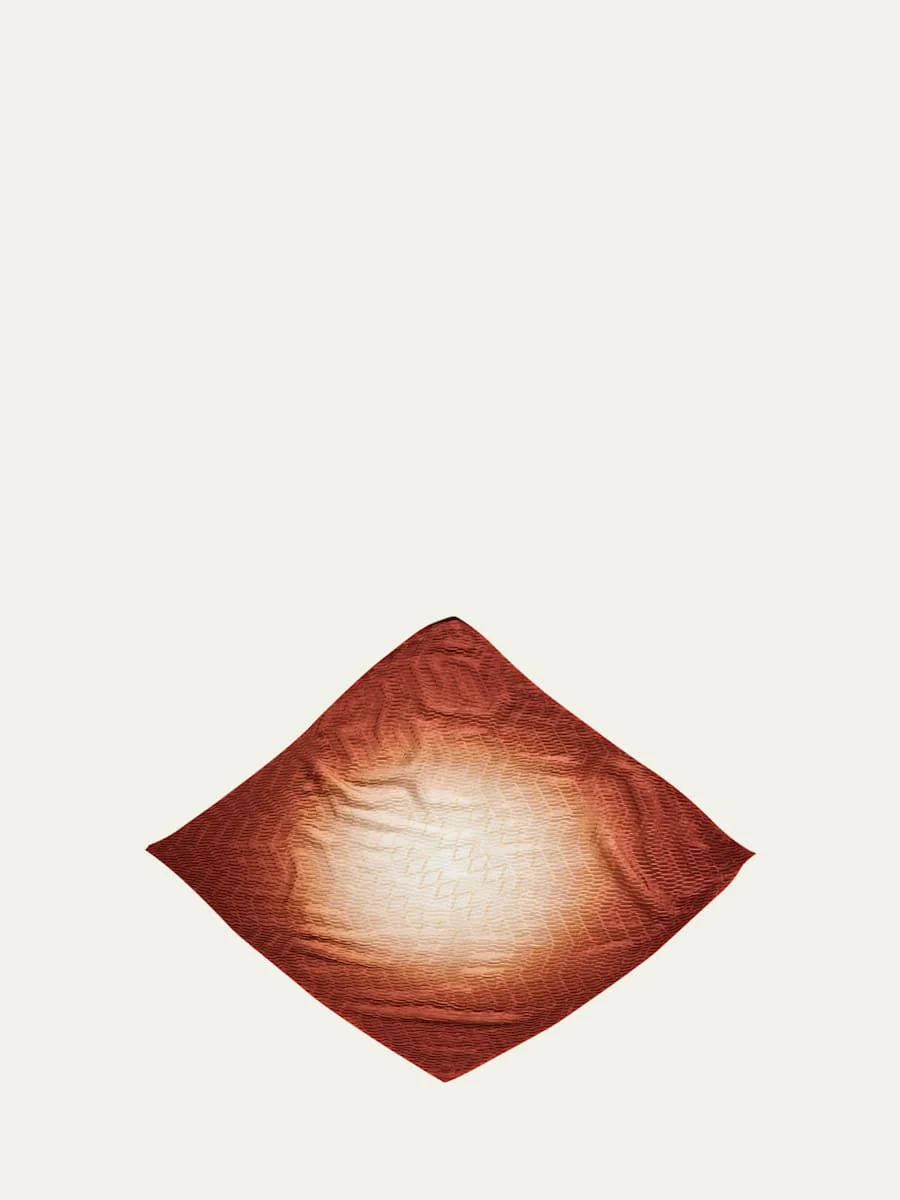 Pleated Ombre Silk Stole, 35.4" - 1