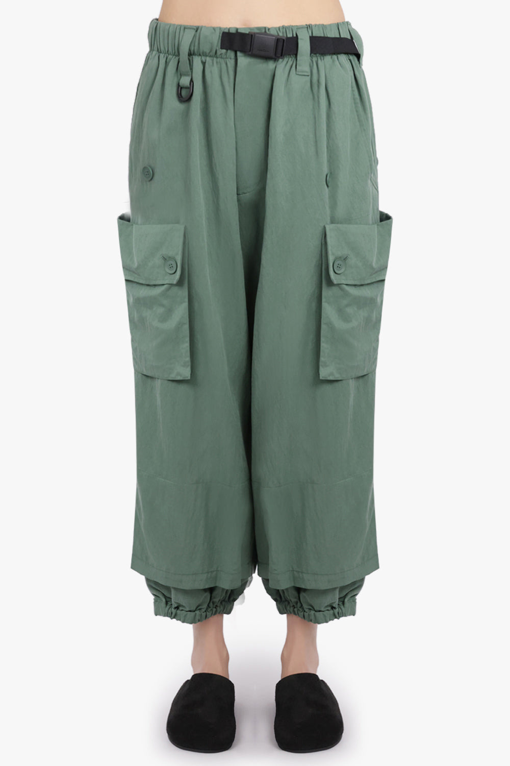 LOOSE FIT CUFFED CARGO PANT WITH OVERSIZED POCKETS | GREEN - 3
