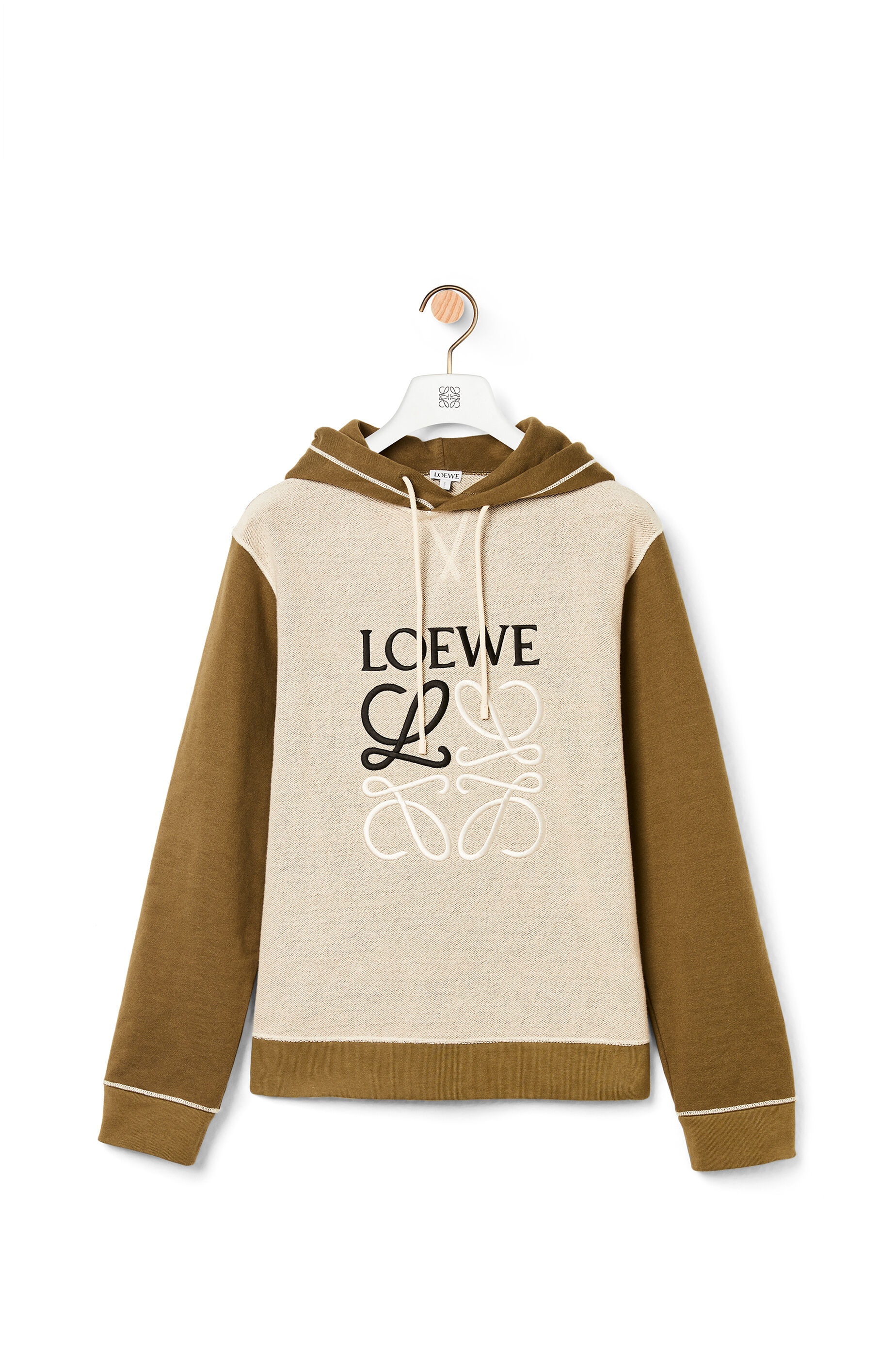 LOEWE Anagram embroidered hoodie in cotton - 1