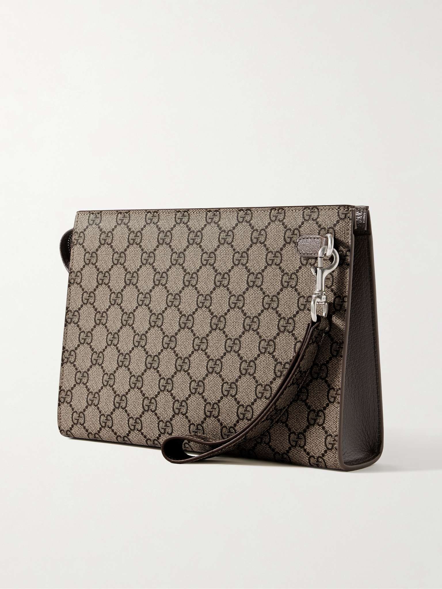 Leather-Trimmed Monogrammed Coated-Canvas Pouch - 3
