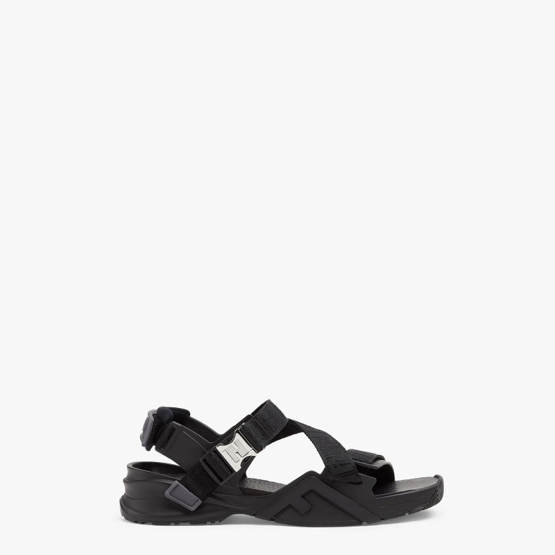 Black fabric sandals 1
