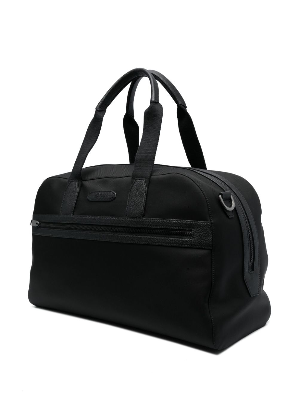 logo-patch leather-trim duffle bag - 2