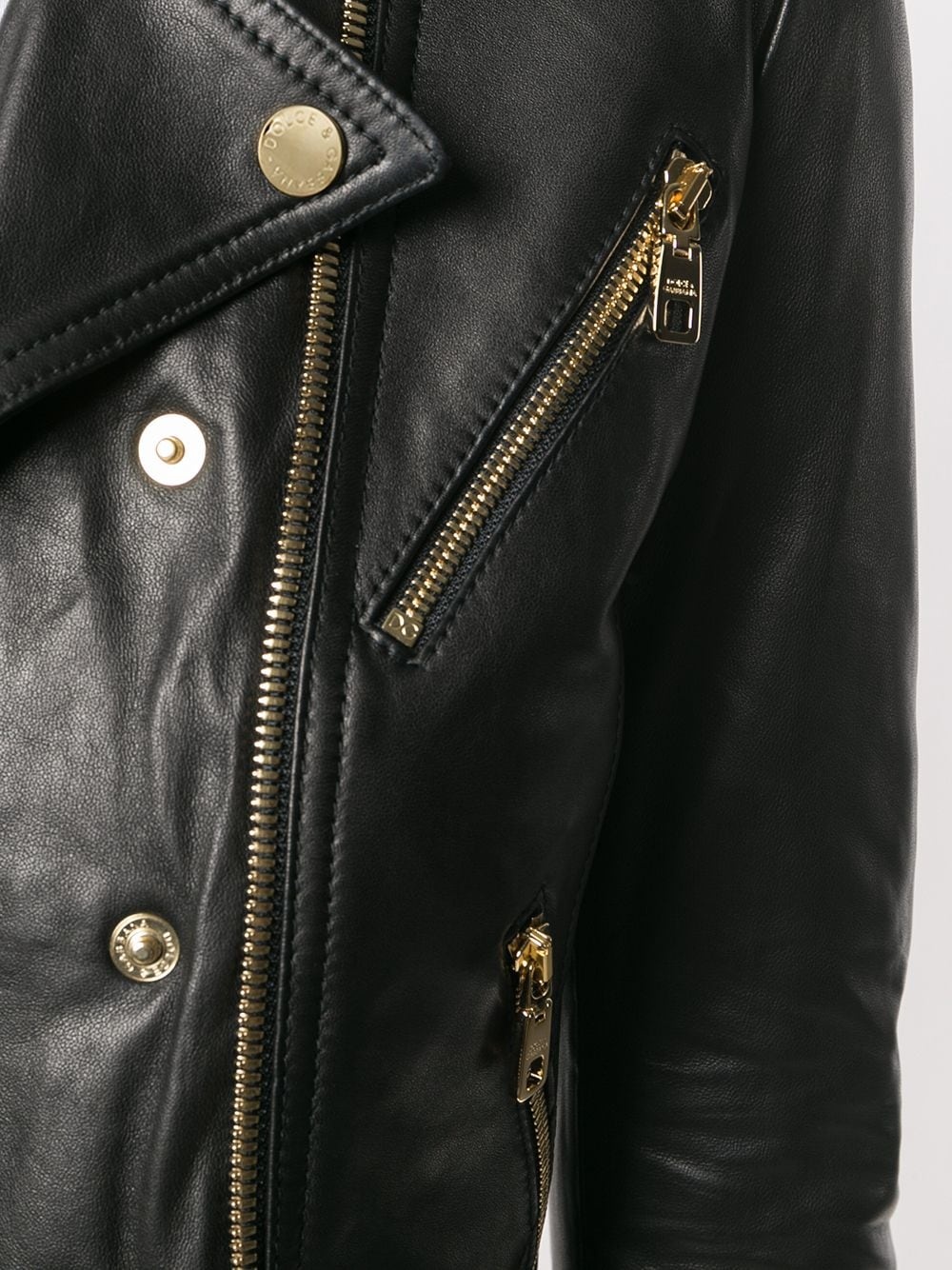 zipper trimmed biker jacket - 5