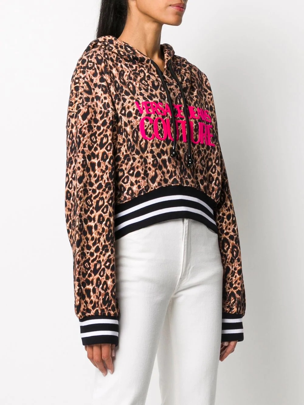 leopard print logo sweatshirt - 3