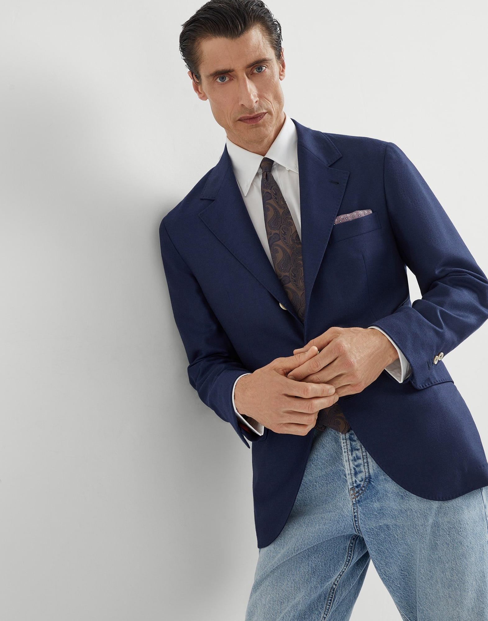 Lightweight cashmere twill deconstructed blazer - 4