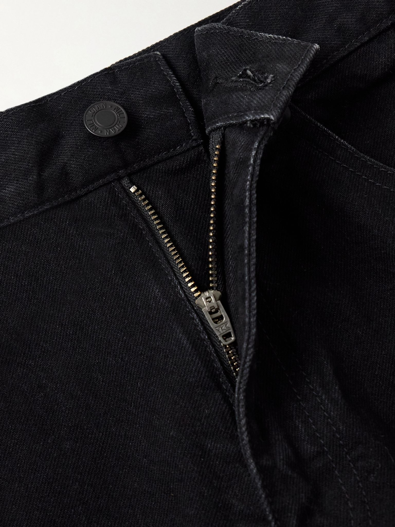 Calla frayed high-rise straight-leg jeans Black - 6