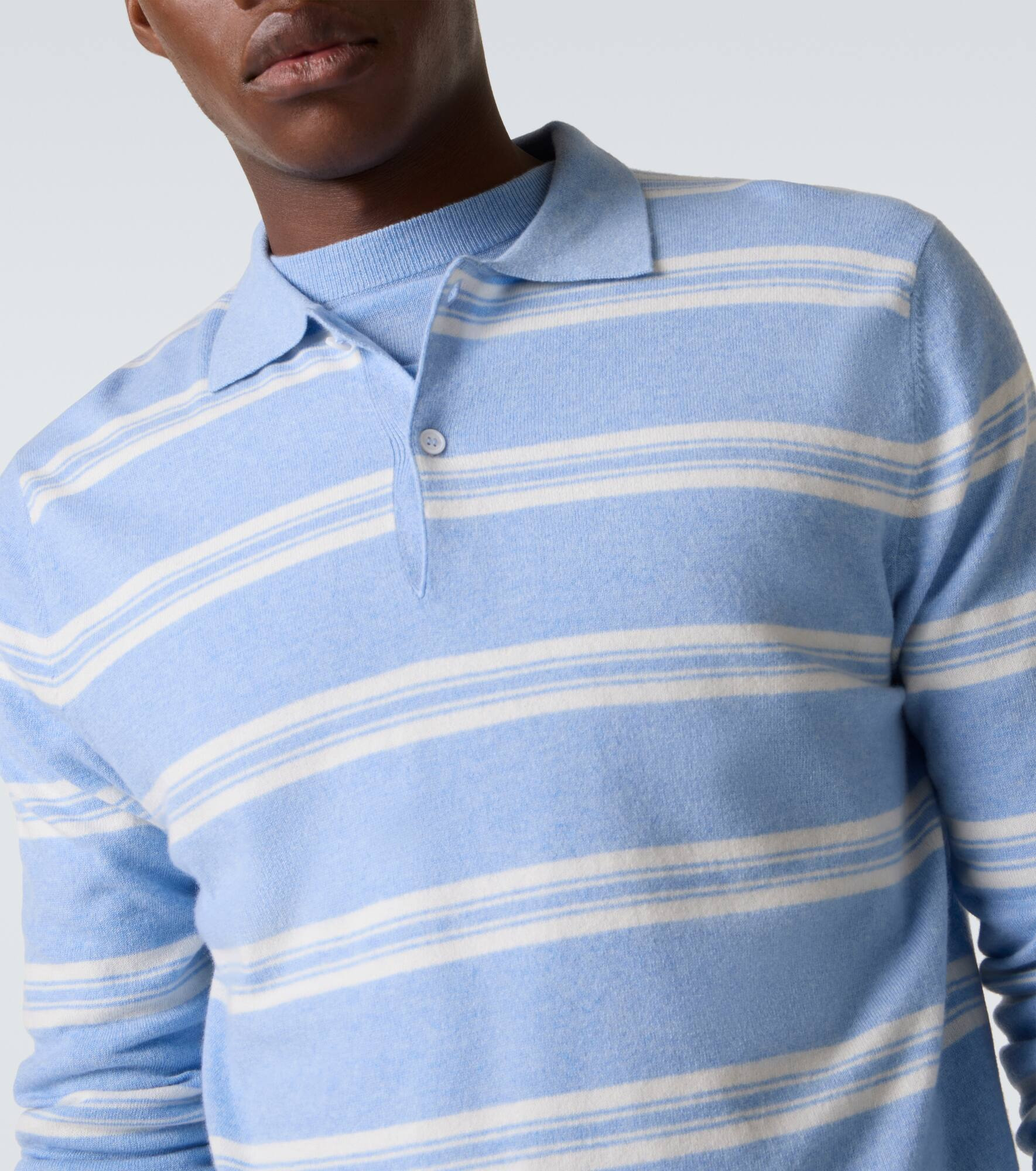 Mr Swansea striped cashmere polo sweater - 6