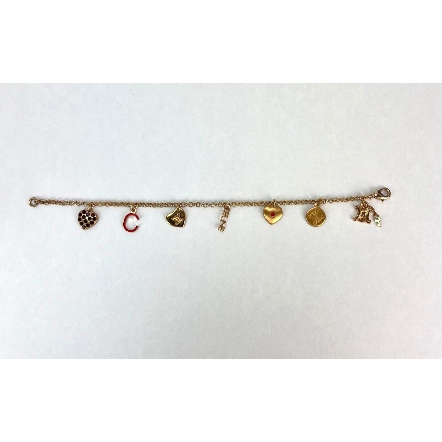Celine Triomphe Gold metal Charm Bracelet - 3