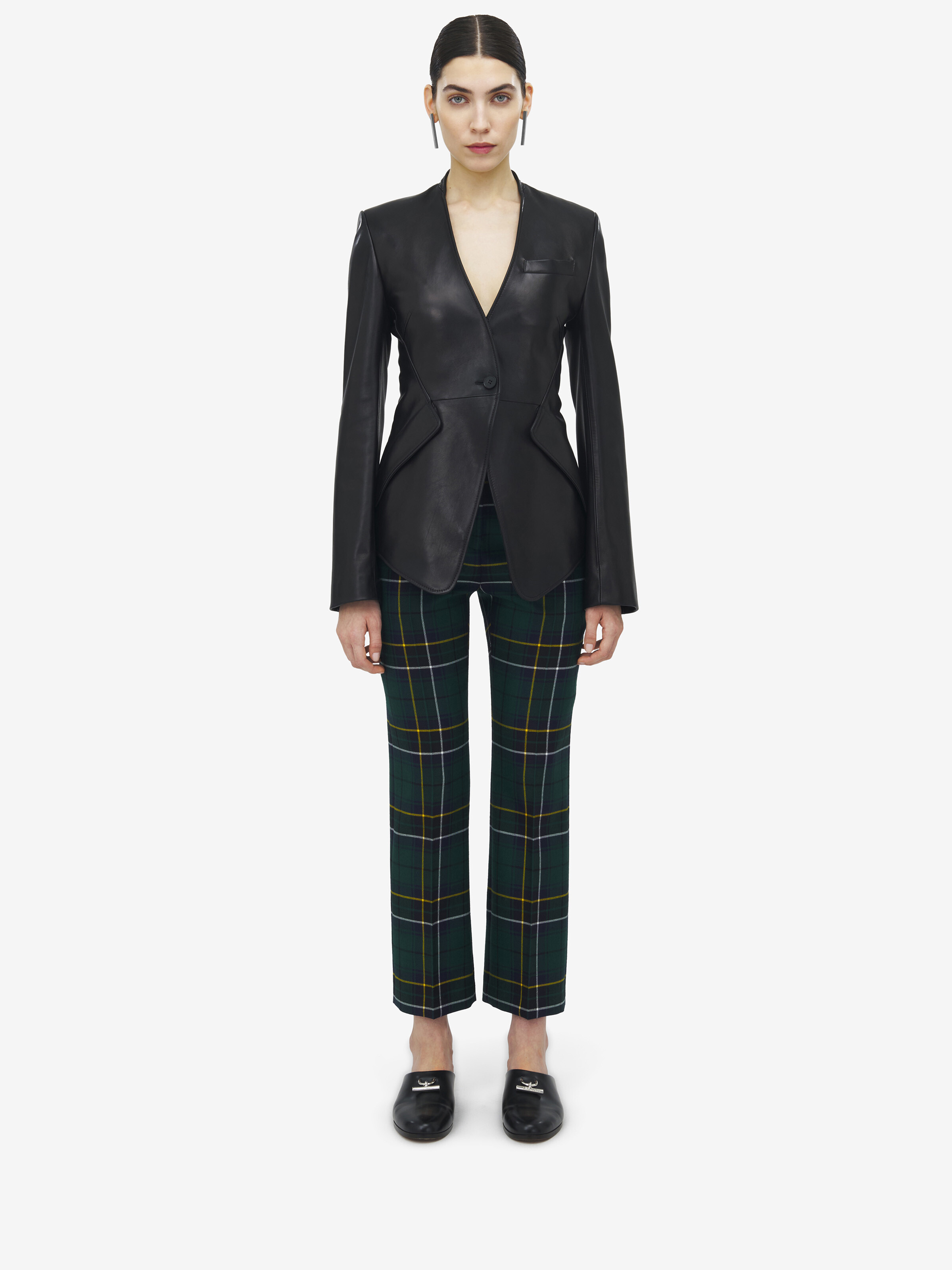 Peplum Tailored Leather Jacket - 3